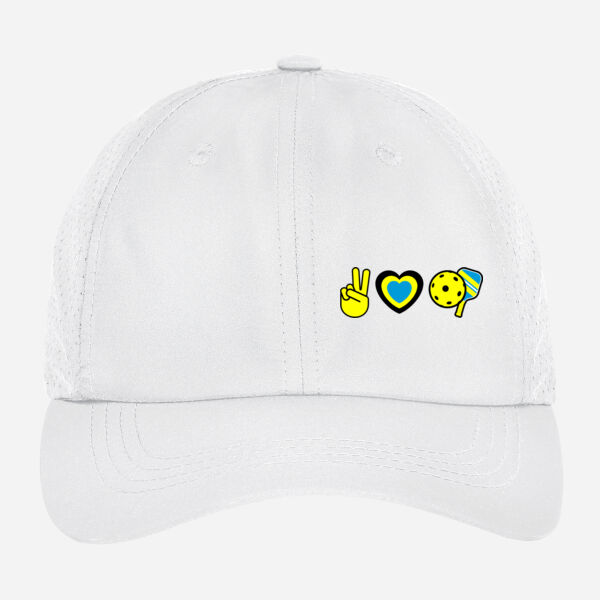 Peace, Love, Pickleball Cap Thumbnail