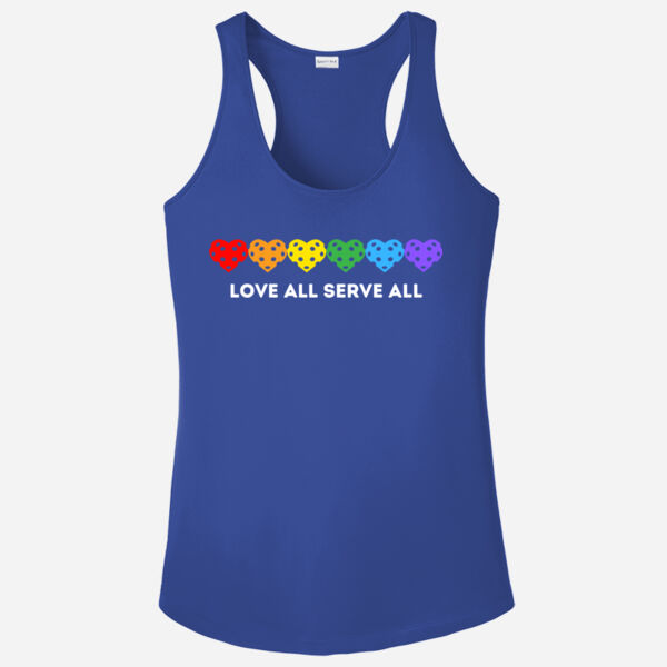 Ladies Love All Serve All Racerback Tank Thumbnail