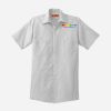 Short Sleeve Striped Industrial Work Shirt Thumbnail