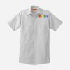Short Sleeve Striped Industrial Work Shirt Thumbnail